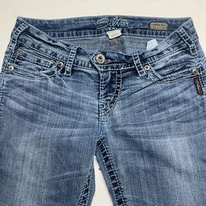 Silver Womens Jeans 30X33 Blue Camden Rose Bell Bottom Low Rise Medium Wash